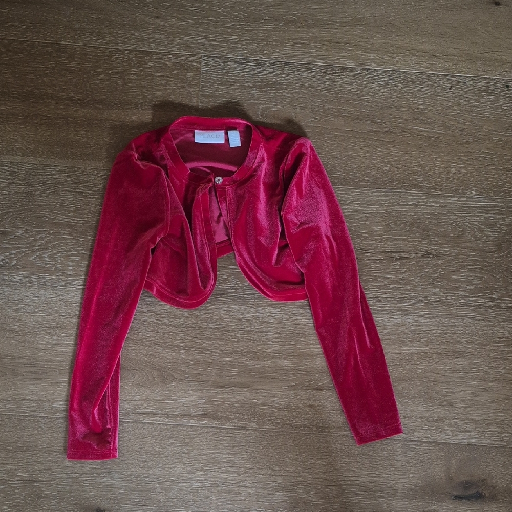 The Children's Place Red Velvet Long Sleeve Top
